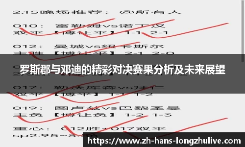 罗斯郡与邓迪的精彩对决赛果分析及未来展望